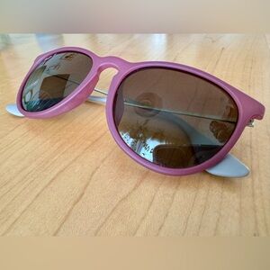 Ray-Ban Erika custom rose color, polarized brown lenses, low bridge fit